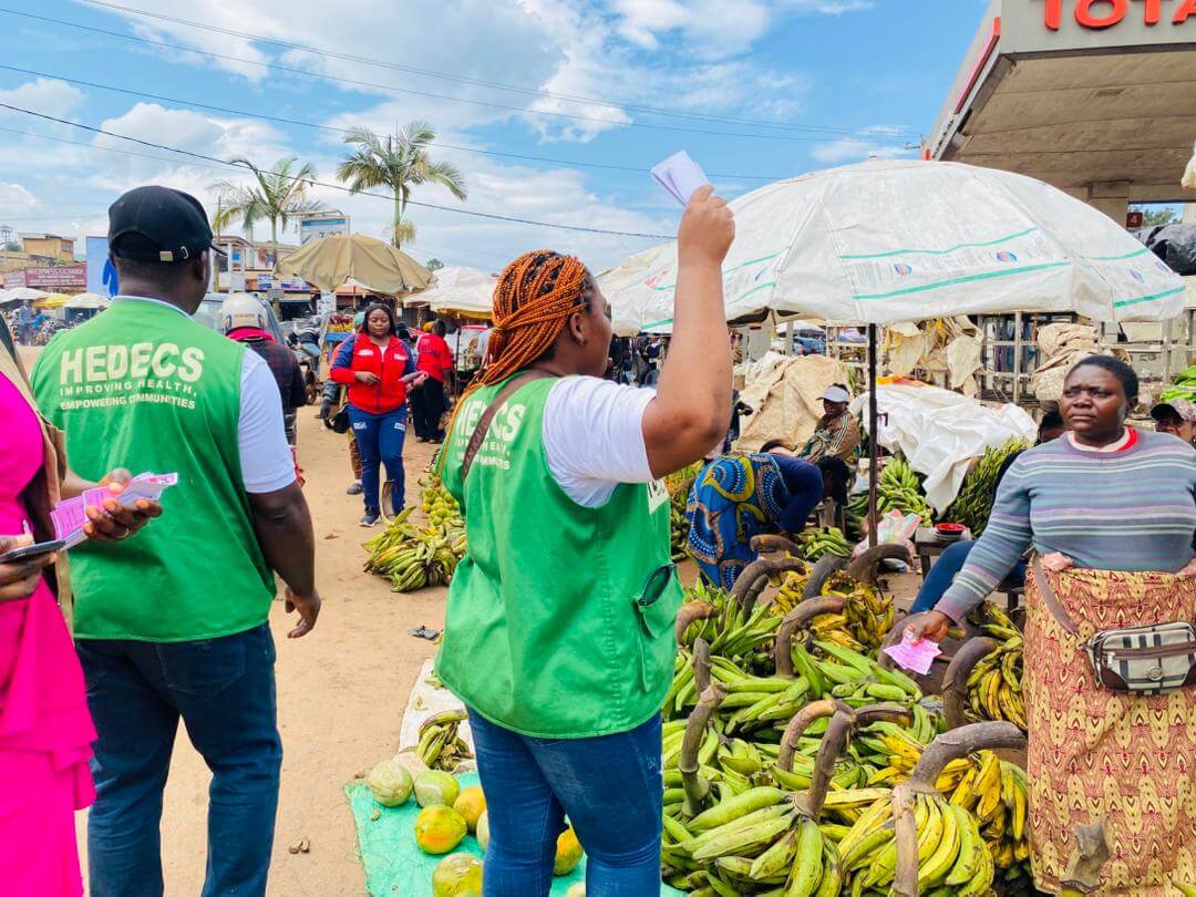 Distribution of breast cancer awareness flyers in Bamenda