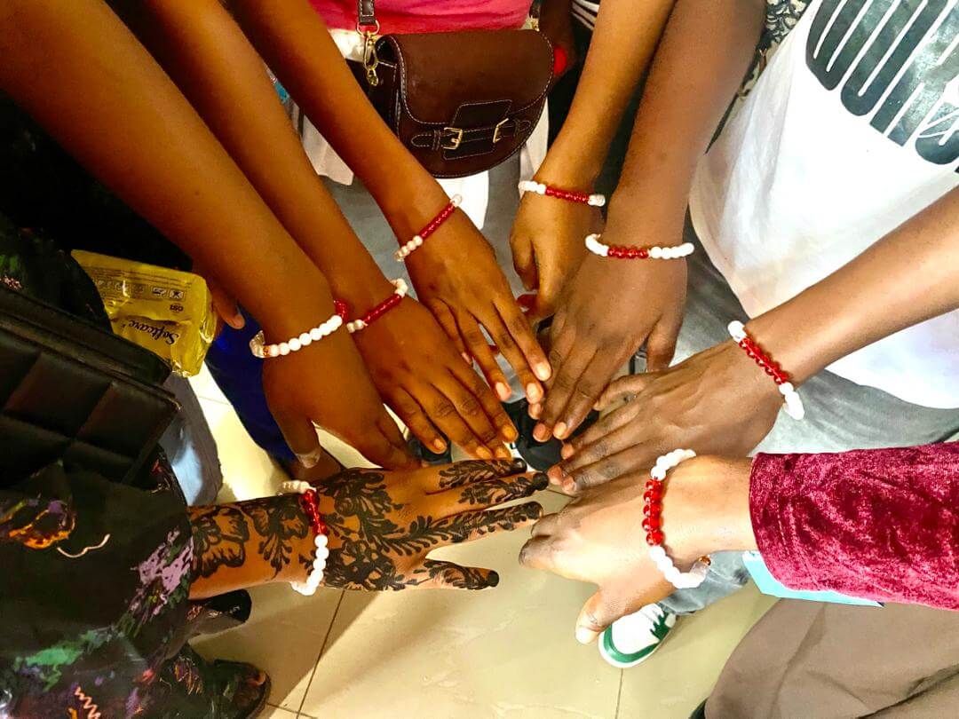 beads making; which represents the phases of he menstrual cycle.